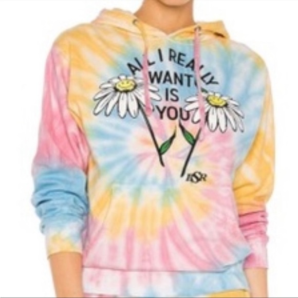BY SAMII RYAN pastel tie dyed hoodie sweatshirt with smiling daisy small xlarge - Picture 8 of 16